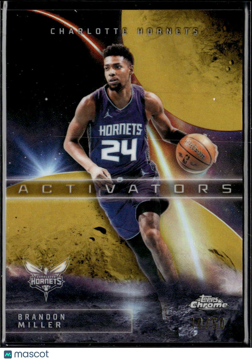 Brandon Miller 2026 Topps Chrome Activators GOLD Refractor 10/50 Hornets