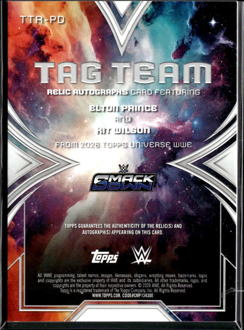 Elton Prince Kit Wilson 2026 Topps Universe WWE Auto Autograph Pretty Deadly