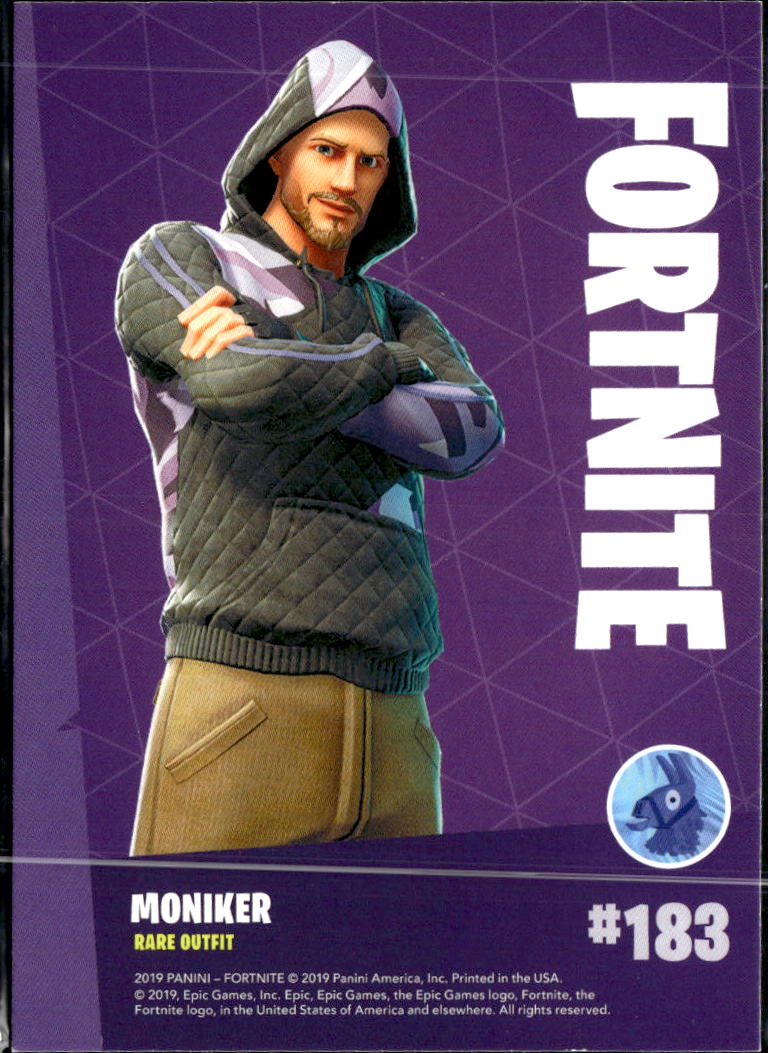Moniker 2019 Panini Fortnite Series 1 Rare Outfit #183