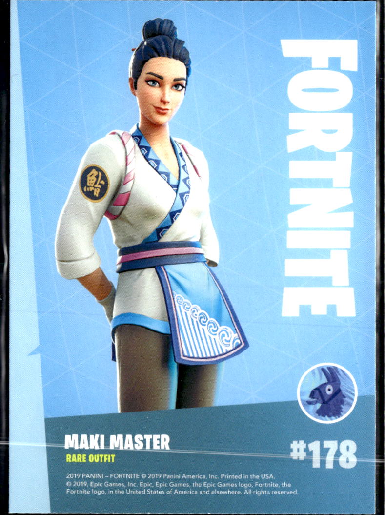Maki Master 2019 Panini Fortnite Series 1 Rare Outfit #178