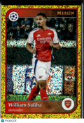 William Saliba 2025 Topps Merlin UEFA Gold Refractor /50 Arsenal Arsenal FC