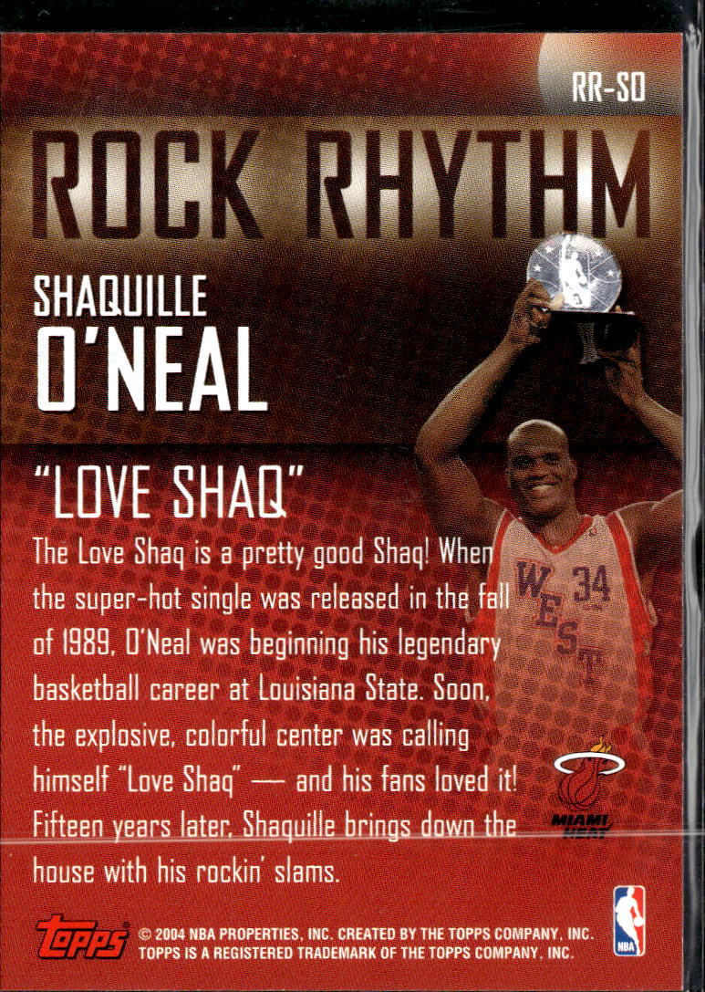 Shaquille O'Neal 2004 Topps Rock Rhythm Insert Miami Heat