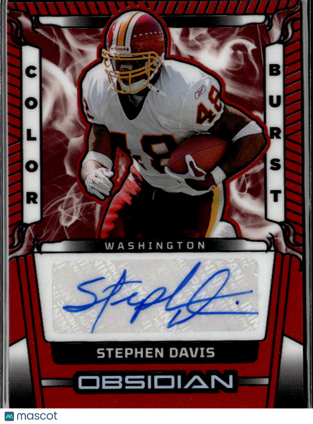 Stephen Davis 2026 Panini Obsidian Auto Autograph Red 73/99 Washington Redskins