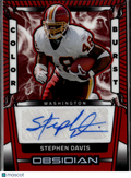 Stephen Davis 2026 Panini Obsidian Auto Autograph Red 73/99 Washington Redskins