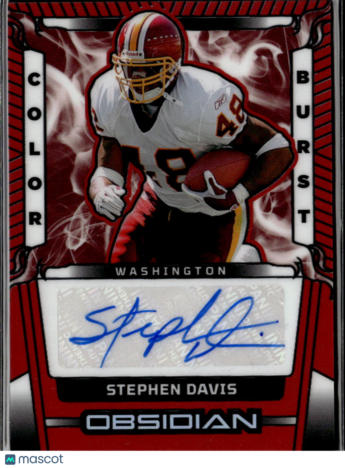 Stephen Davis 2026 Panini Obsidian Auto Autograph Red 73/99 Washington Redskins