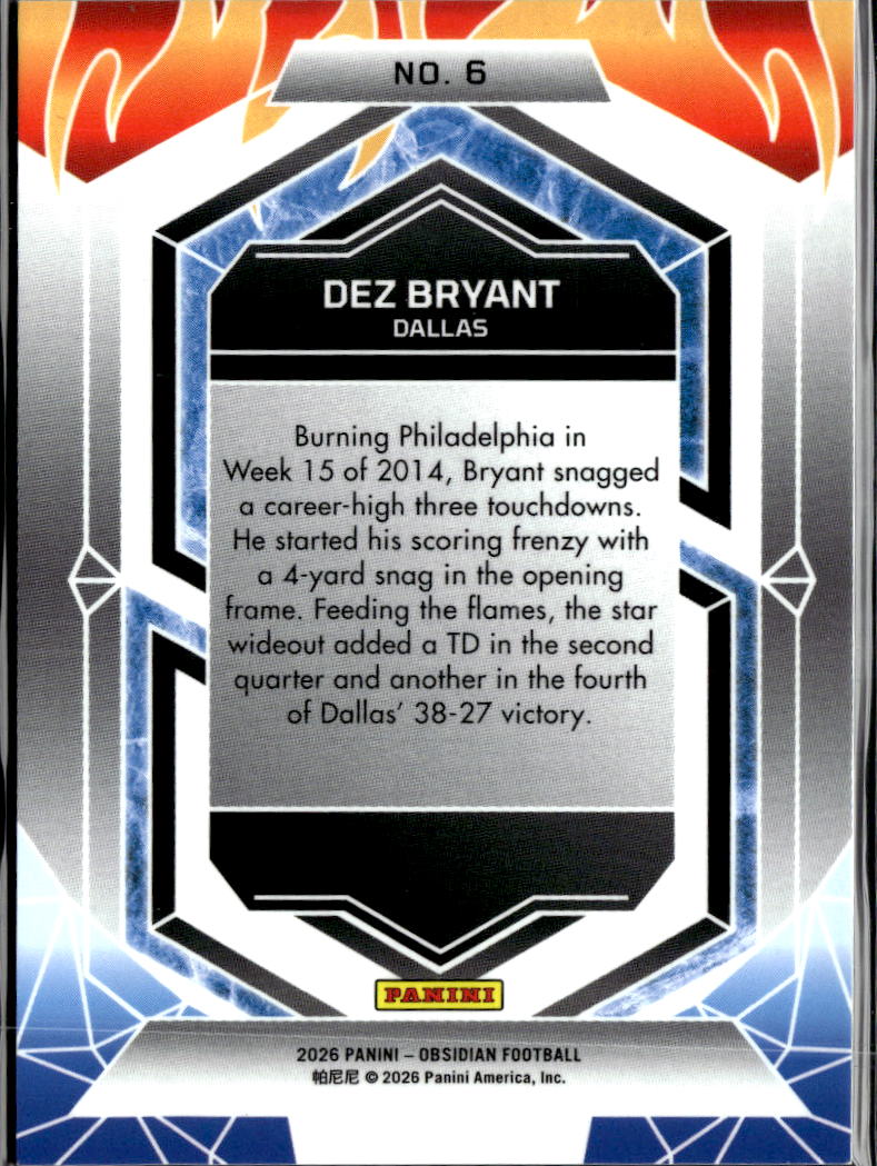 Dez Bryant 2026 Obsidian Fire And Ice Dallas Cowboys
