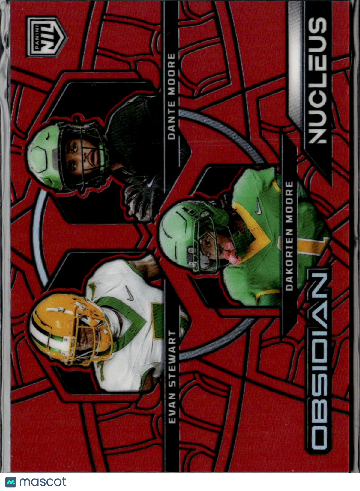 Evan Stewart Dante Moore Dakorien Moore 2026 Obsidian Red 24/99 Oregon Ducks