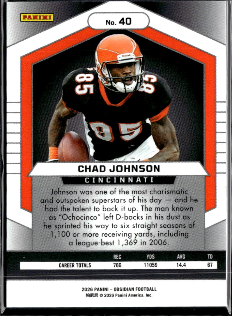Chad Johnson 2026 Panini Obsidian Card Cincinnati Bengals