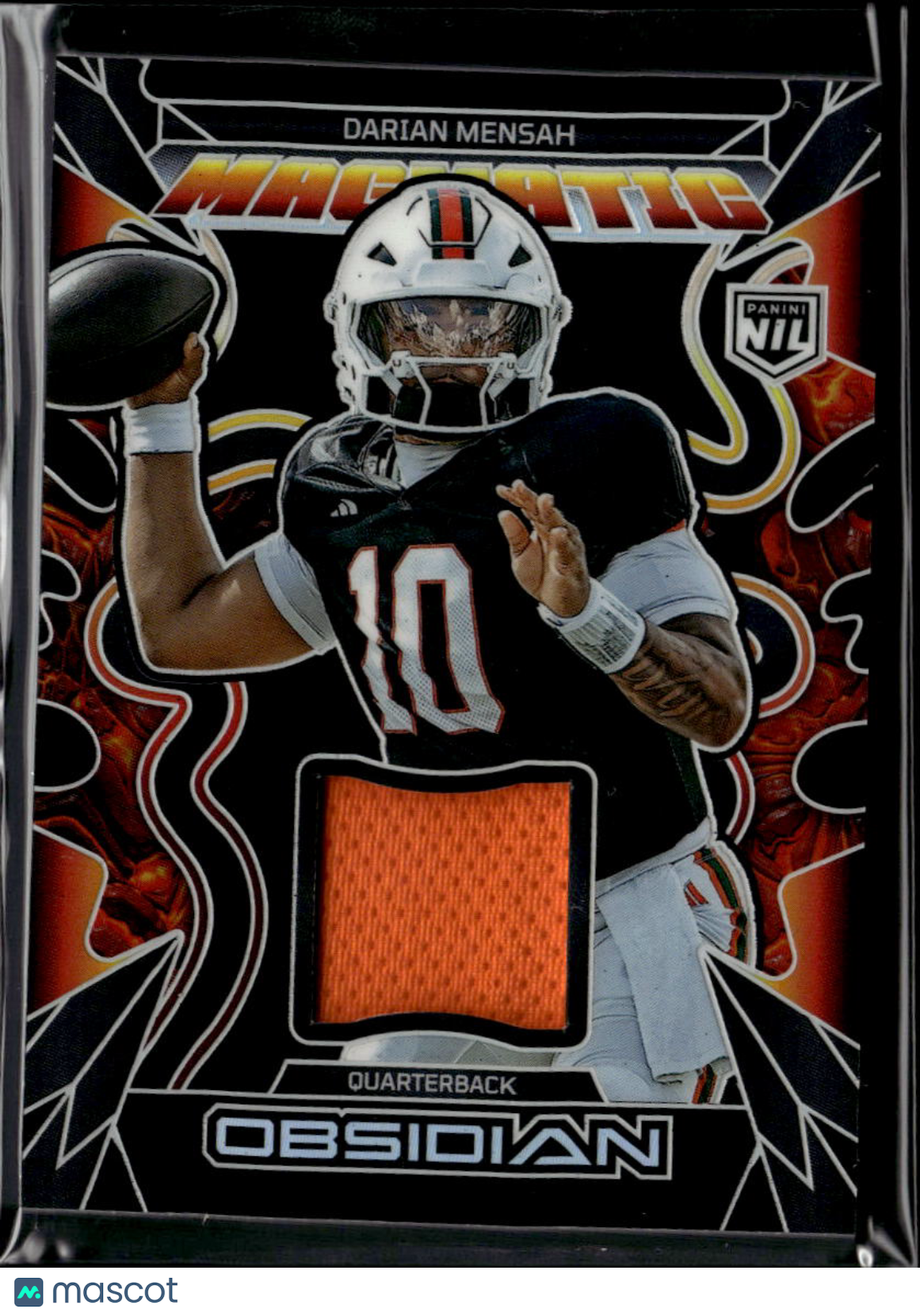 Darian Mensah 2026 Obsidian Jersey Patch RC Miami Hurricanes