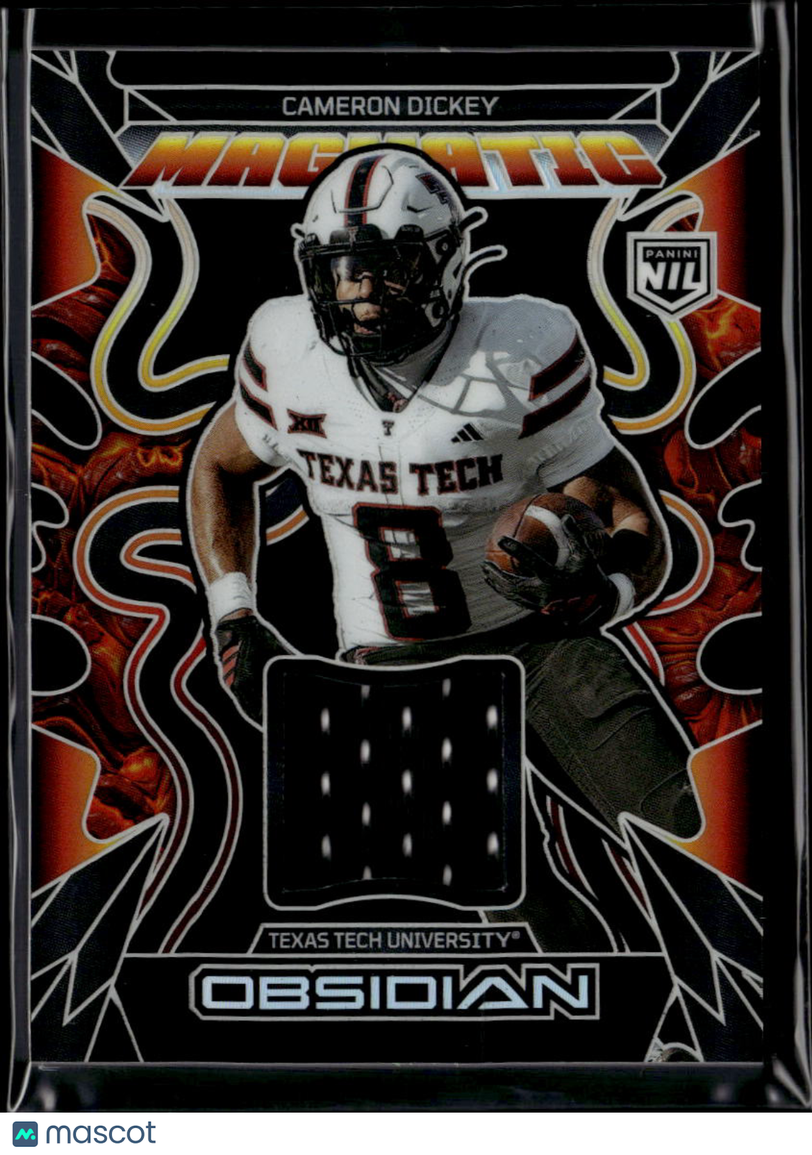 Cameron Dickey 2026 Obsidian Jersey Patch RC Texas Tech Red Raiders