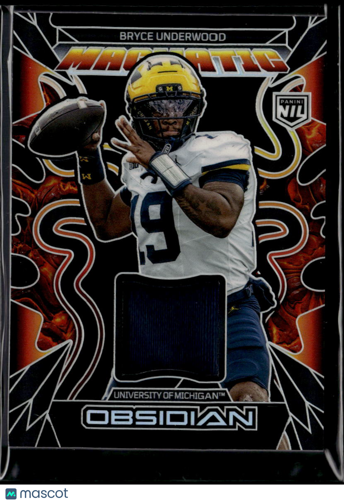 Bryce Underwood 2026 Obsidian Jersey Patch RC Michigan Wolverines