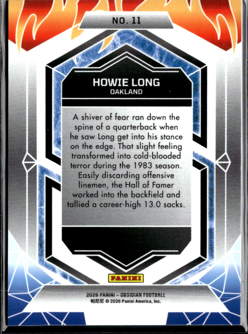Howie Long 2026 Obsidian Fire And Ice Oakland Raiders