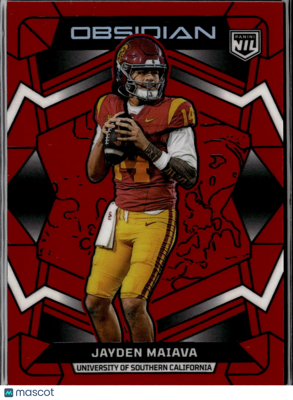 Jayden Maiava 2026 Obsidian Red Flood Rookie RC 15/149 USC Trojans