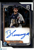 Brady Cerkownyk 2024 Bowman Chrome 1st Auto Autograph Detroit Tigers