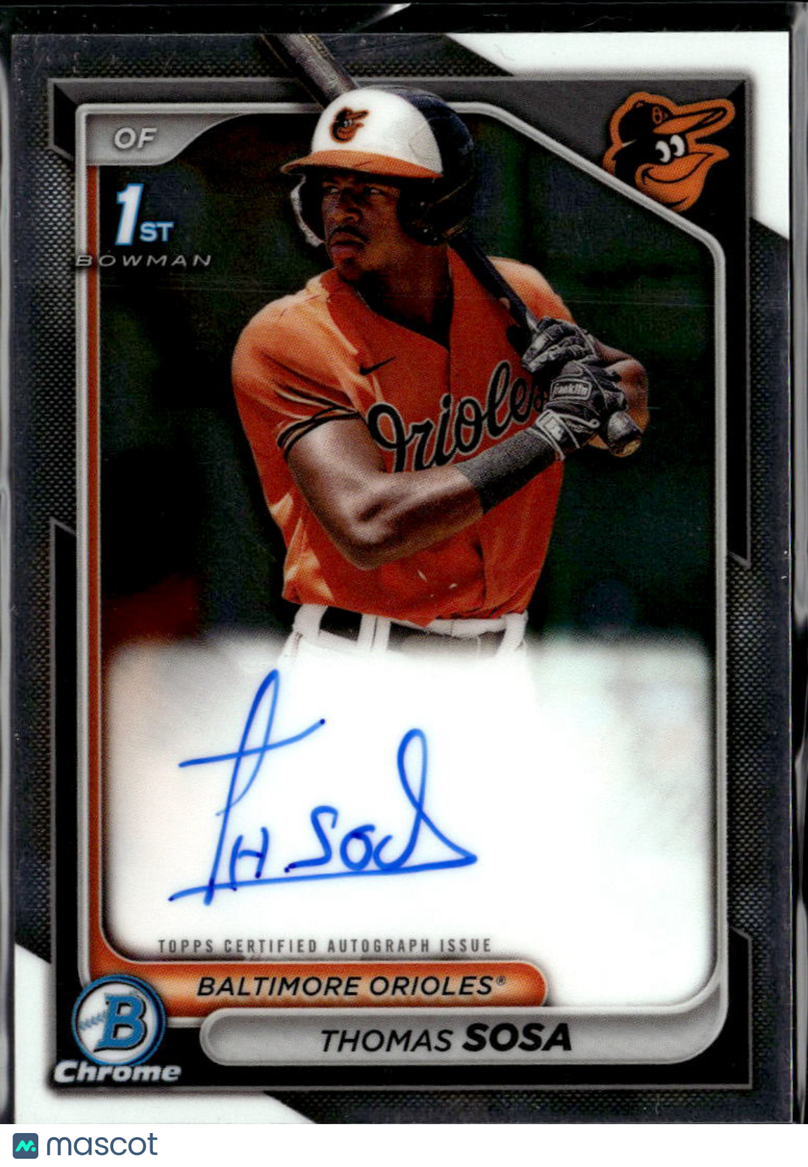 Thomas Sosa 2024 Bowman Chrome 1st Auto Autograph Baltimore Orioles