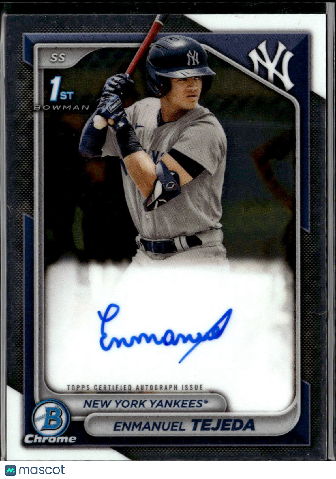 Enmanuel Tejeda 2024 Bowman Chrome 1st Auto Autograph New York Yankees
