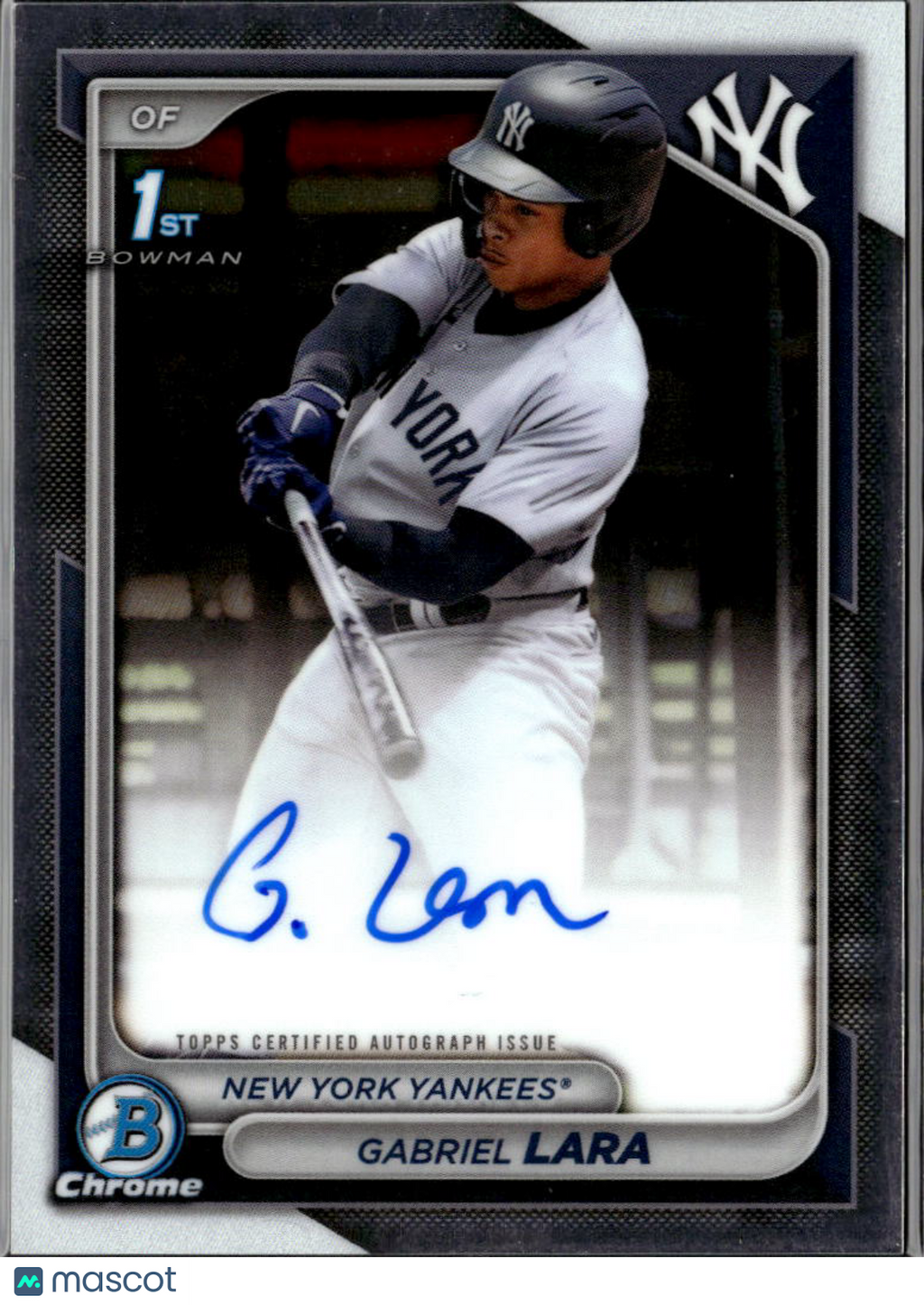 Gabriel Lara 2024 Bowman Chrome 1st Auto Autograph New York Yankees