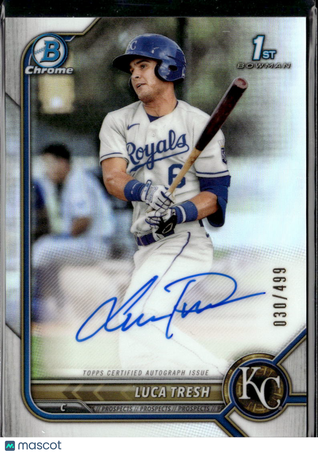 Luca Tresh 2022 Bowman Chrome 1st Auto Autograph /499 Kansas City Royals