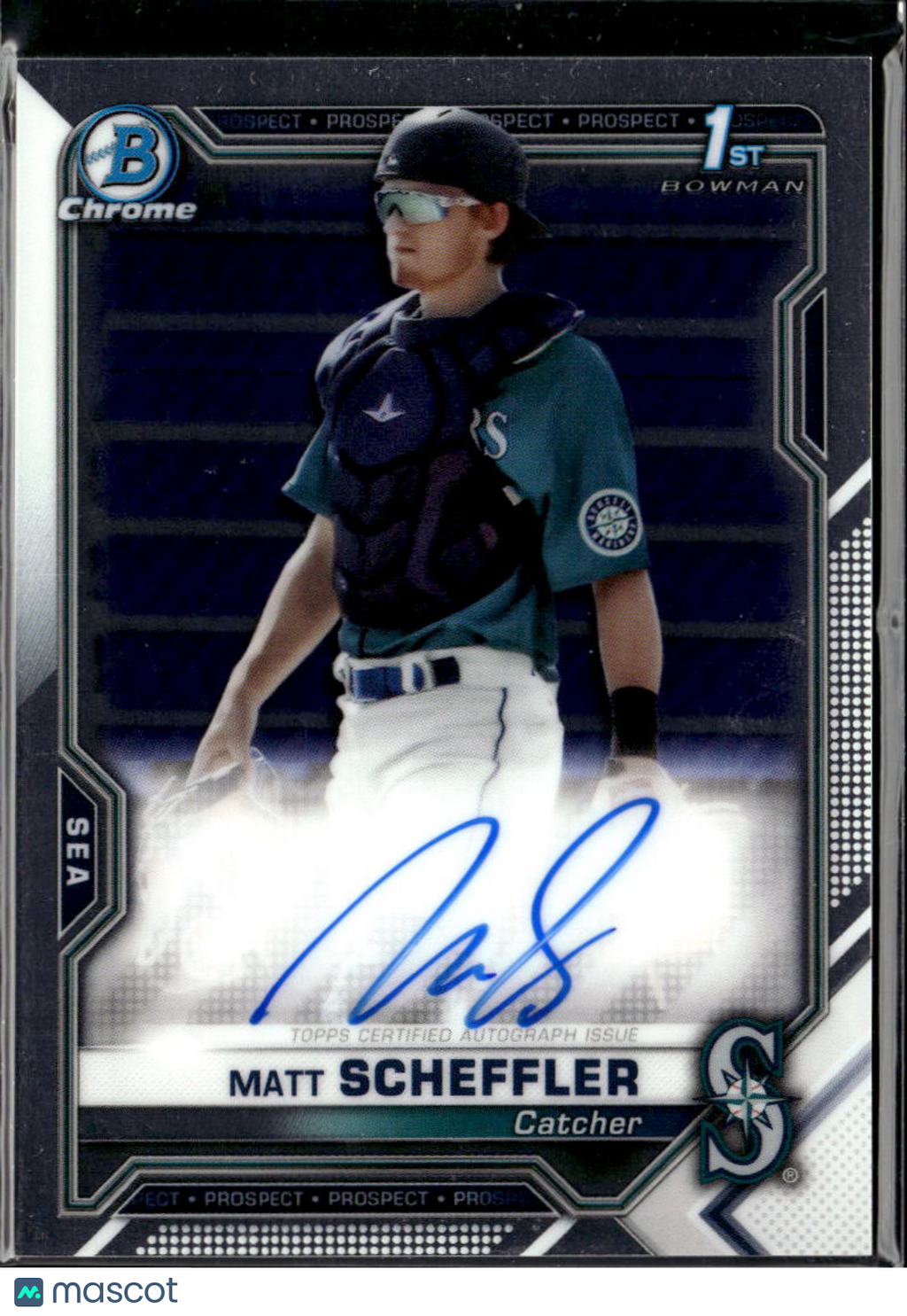 Matt Scheffler 2021 Bowman Chrome 1st Auto Autograph Seattle Mariners