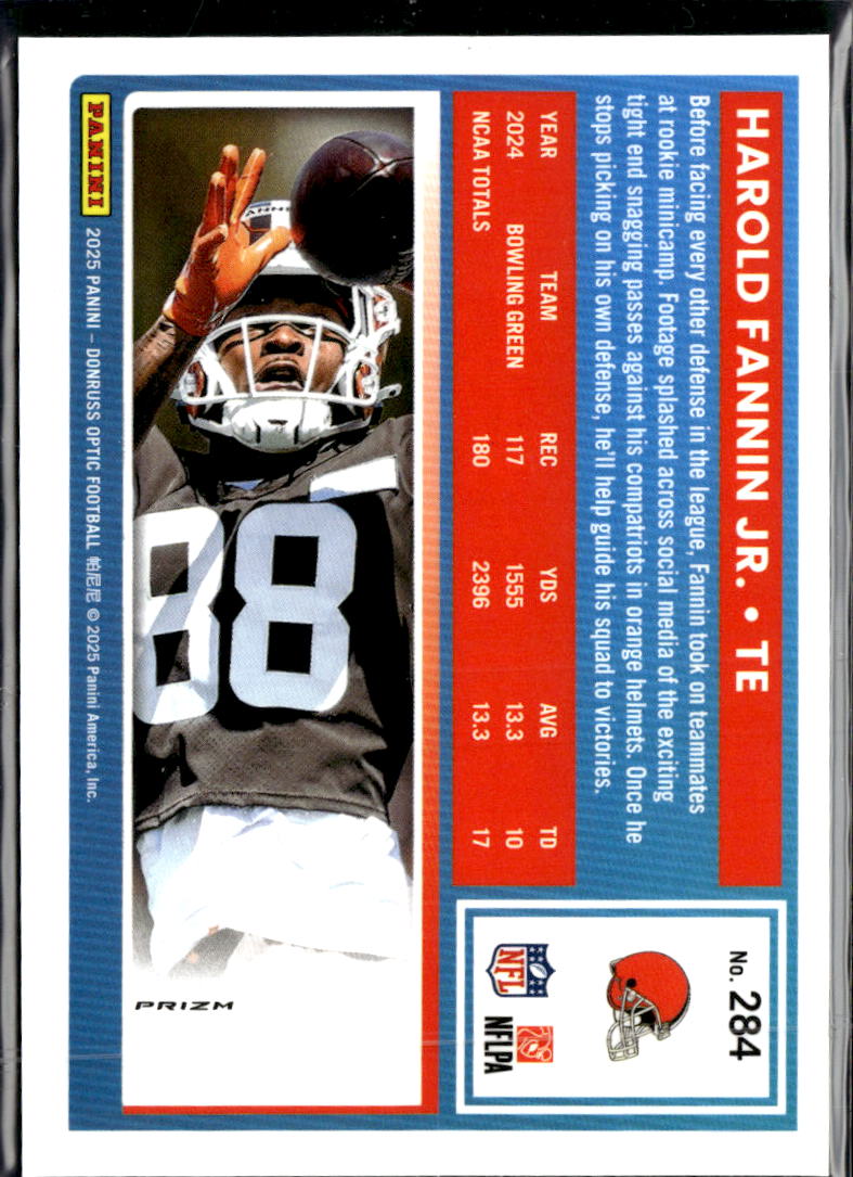 Harold Fannin Jr. 2025 Optic Rated Rookie Green Velocity Cleveland Browns