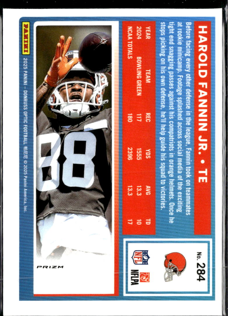 Harold Fannin Jr. 2025 Optic Rated Rookie Holo Cleveland Browns
