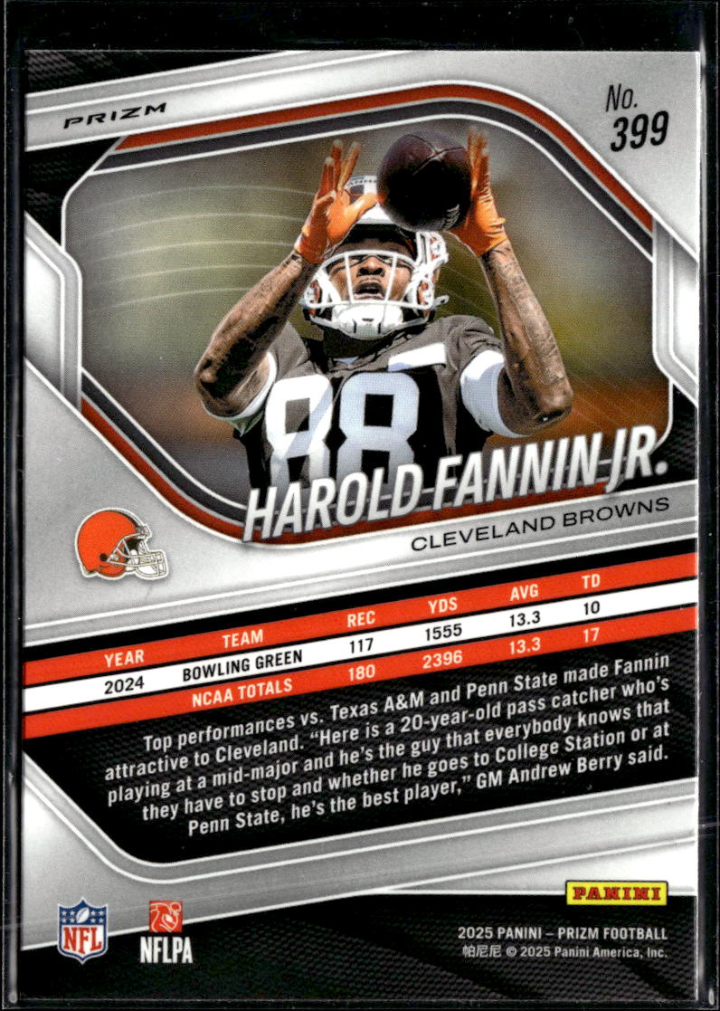 Harold Fannin Jr. 2025 Panini Prizm RC Green Pulsar Cleveland Browns