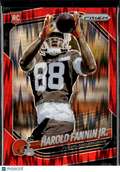 Harold Fannin Jr. 2025 Prizm Red Shock Rookie RC Cleveland Browns