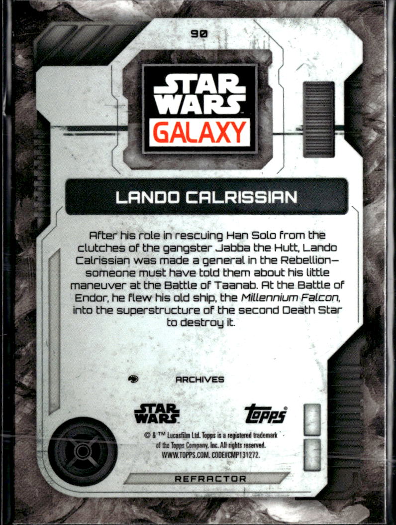 Lando Calrissian 2026 Topps Star Wars Galaxy Refractor #90