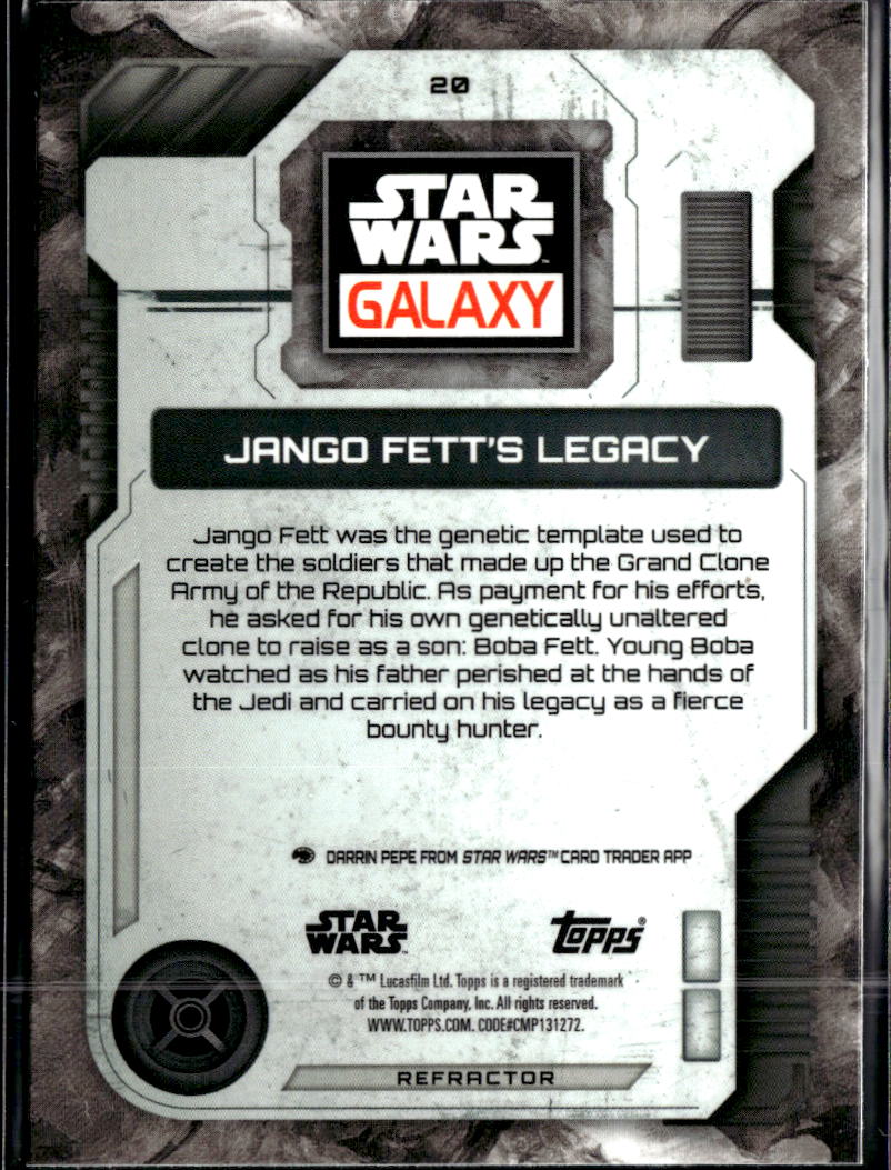 Jango Fett's Legacy 2026 Topps Star Wars Galaxy Refractor #20
