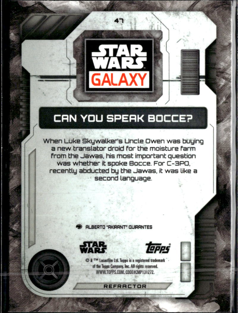 Can You Speak Bocce 2026 Topps Star Wars Galaxy Refractor #47