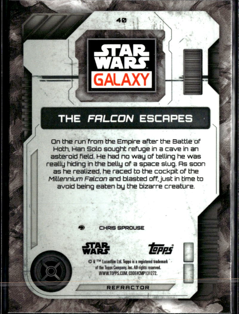 The Falcon Escapes 2026 Topps Star Wars Galaxy Refractor #40