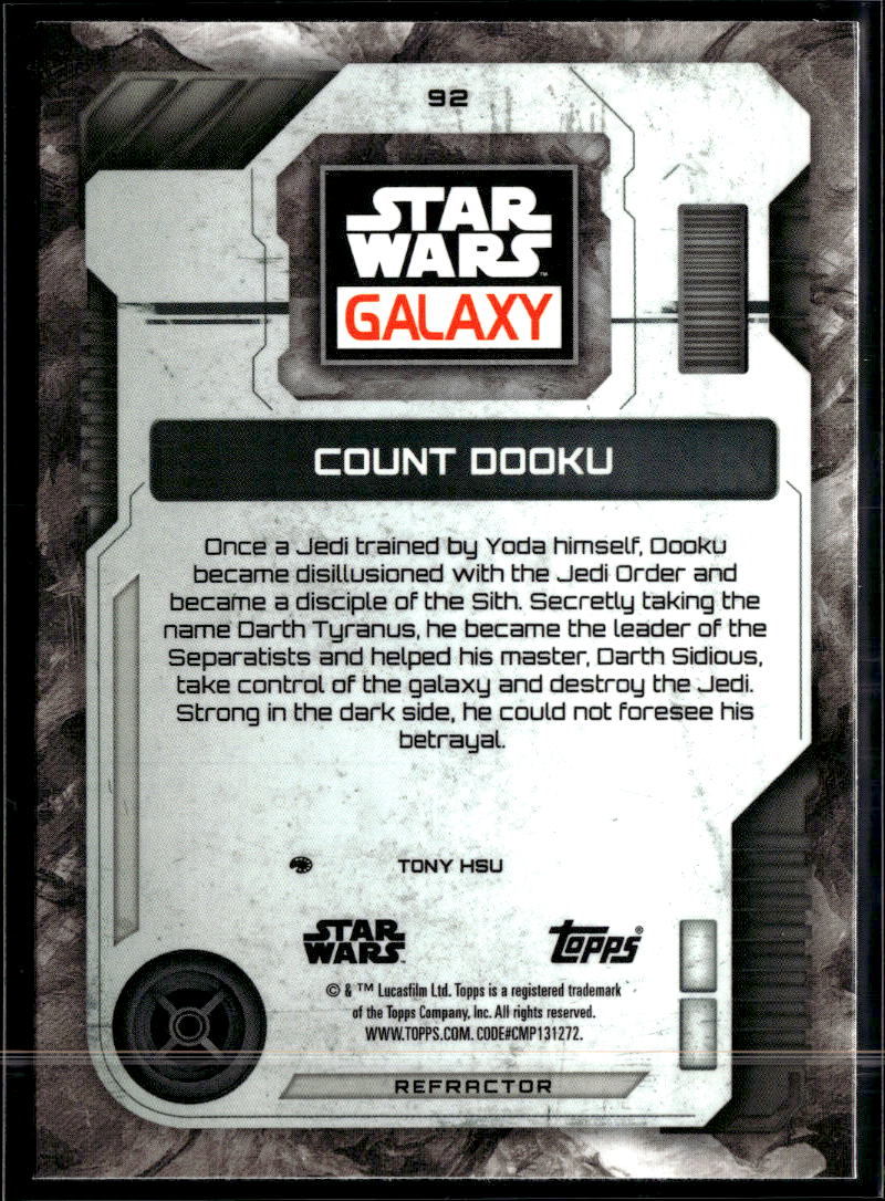 Count Dooku 2026 Topps Star Wars Galaxy Refractor #92