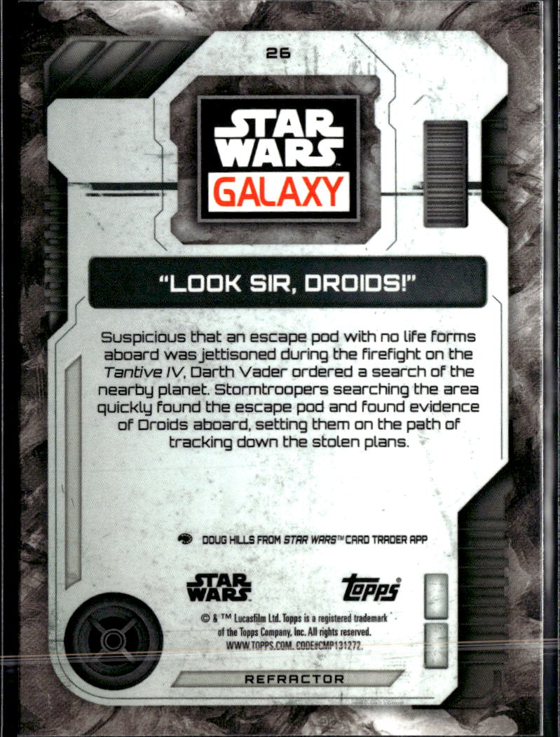 Look Sir Driods 2026 Topps Star Wars Galaxy Refractor #26