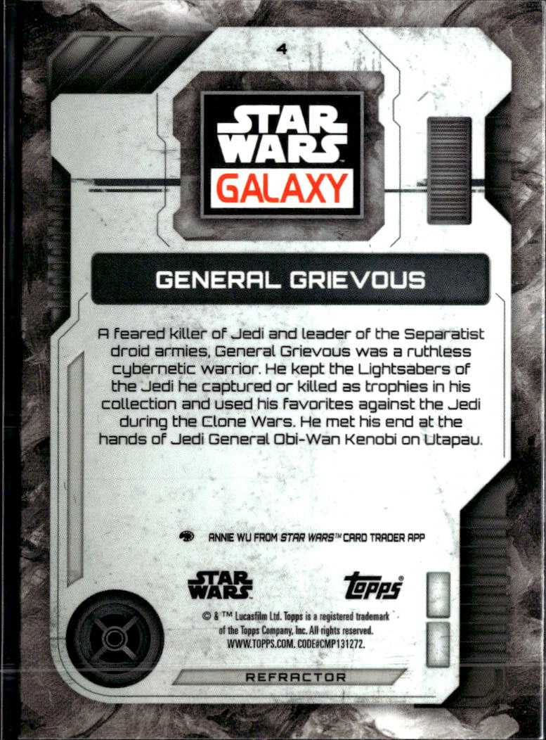 General Grievous 2026 Topps Star Wars Galaxy Refractor #4