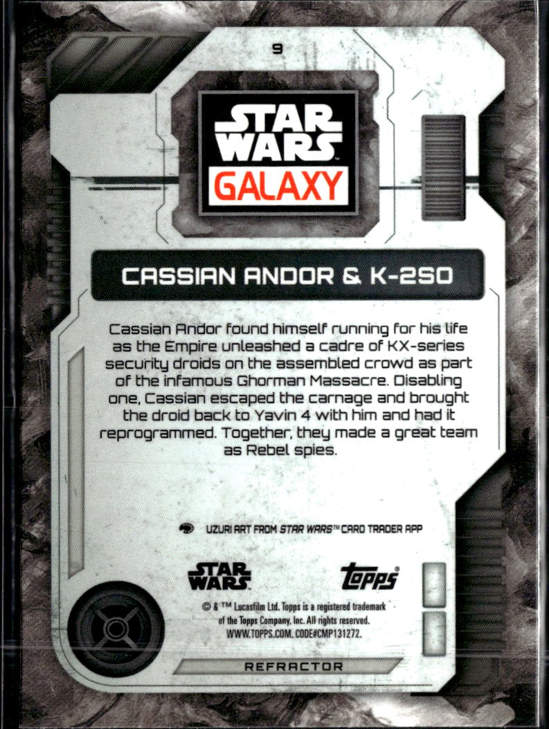 Cassian Andor & K2SO 2026 Topps Star Wars Galaxy Refractor #9