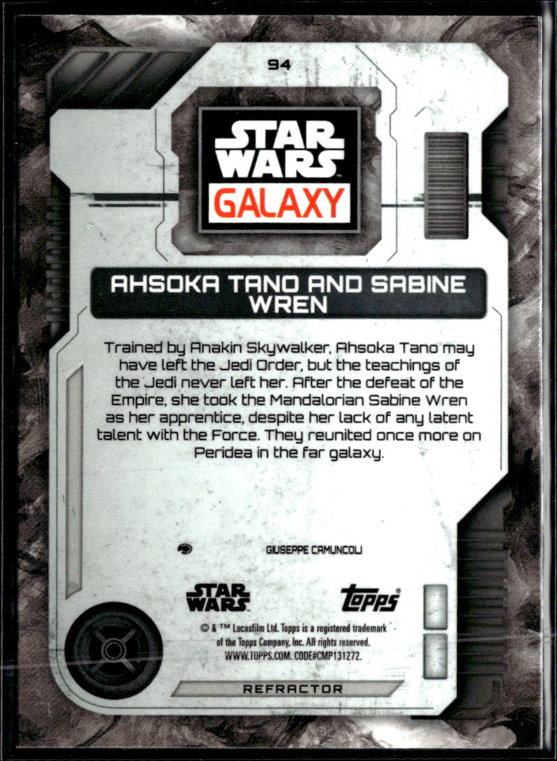 Ahsoka Tano And Sabine Wren 2026 Topps Star Wars Galaxy Refractor #94