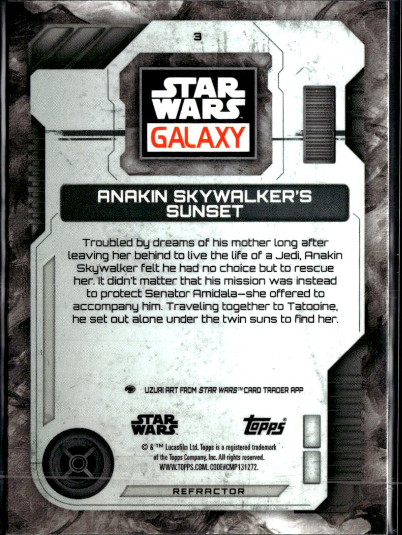 Anakin Skywalker's Sunset 2026 Topps Star Wars Galaxy Refractor #3