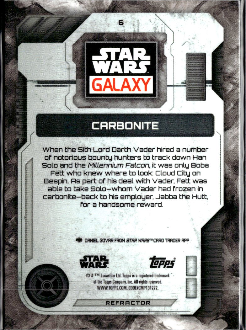 Carbonite 2026 Topps Star Wars Galaxy Refractor #6