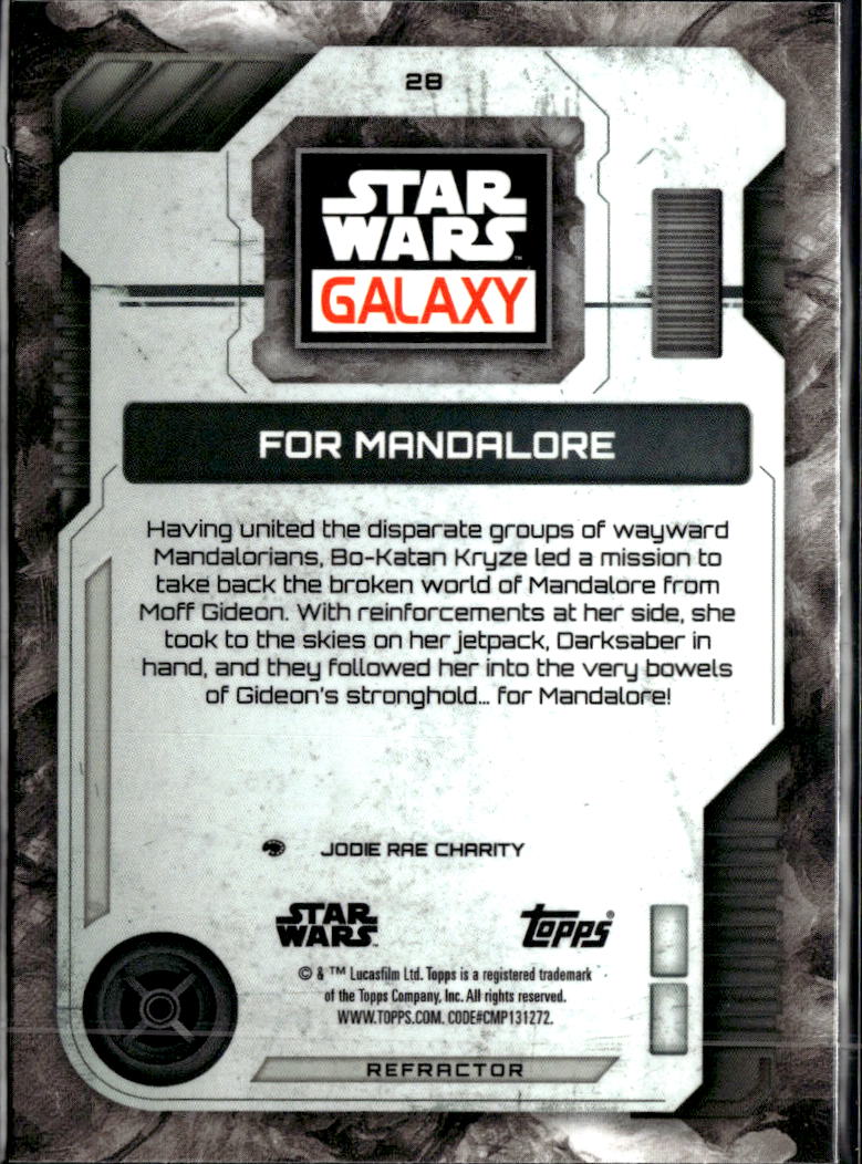 For Mandalore 2026 Topps Star Wars Galaxy Refractor #28