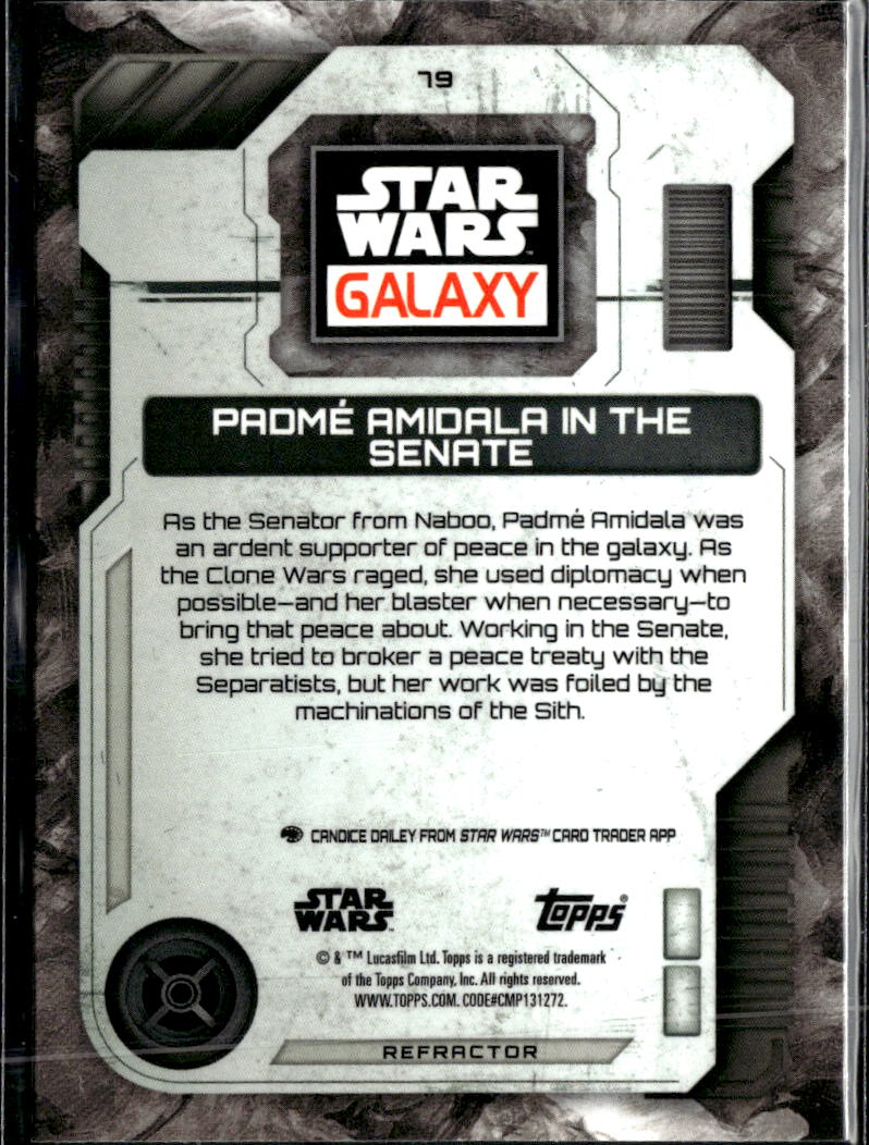 Padme Amidala In The Senate 2026 Topps Star Wars Galaxy Refractor #79