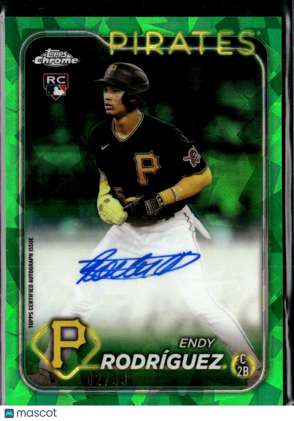 Endy Rodríguez 2024 Topps Chrome Sapphire Auto Autograph RC 2/99 Pirates