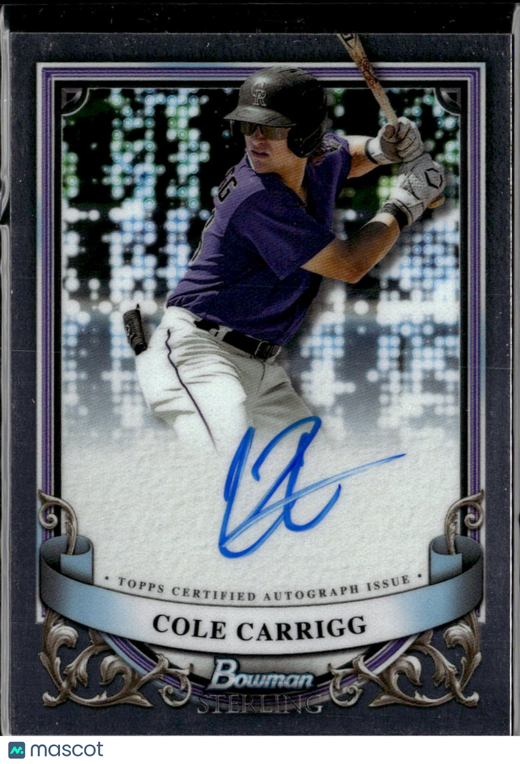 Cole Carrigg 2024 Bowman Sterling Auto Autograph Colorado Rockies