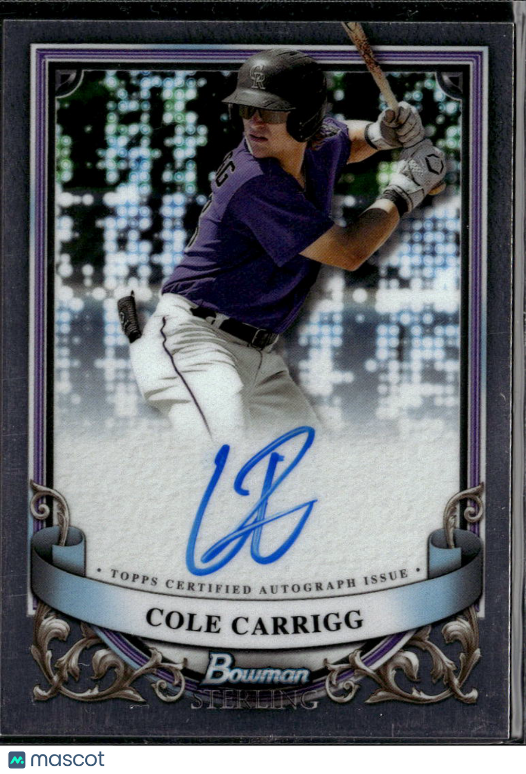 Cole Carrigg 2024 Bowman Sterling Auto Autograph Colorado Rockies