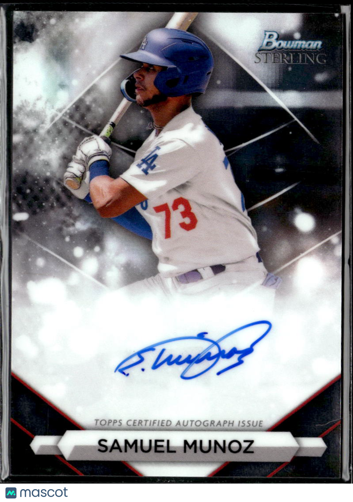 Samuel Munoz 2023 Bowman Sterling Auto Autograph Los Angeles Dodgers