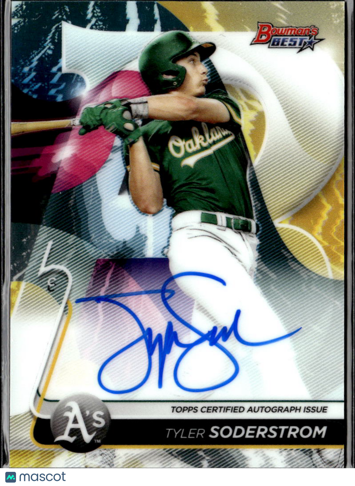 Tyler Soderstrom 2020 Bowman's Best Auto Autograph Oakland Athletics