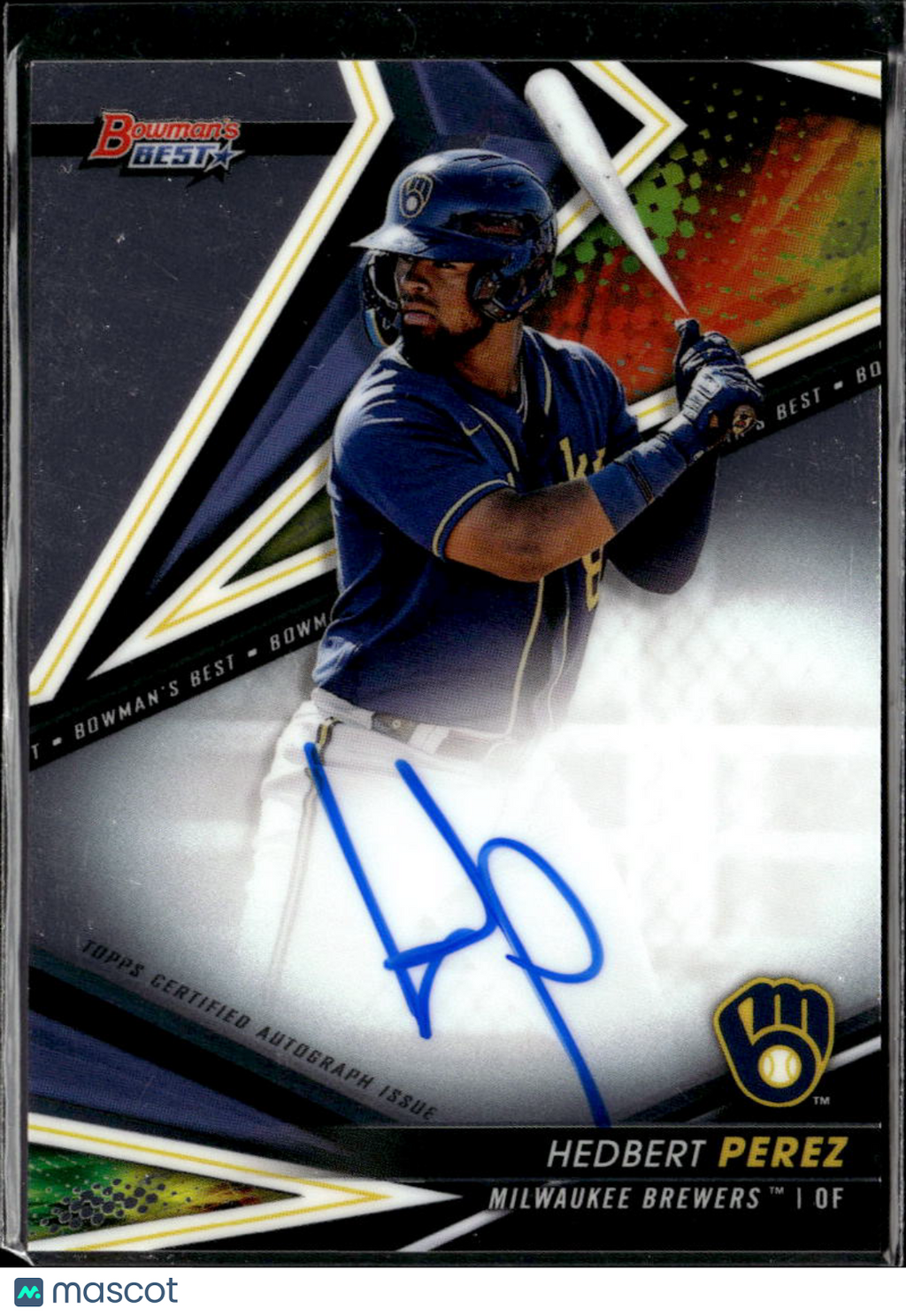 Hedbert Perez 2022 Bowman's Best Auto Autograph Milwaukee Brewers