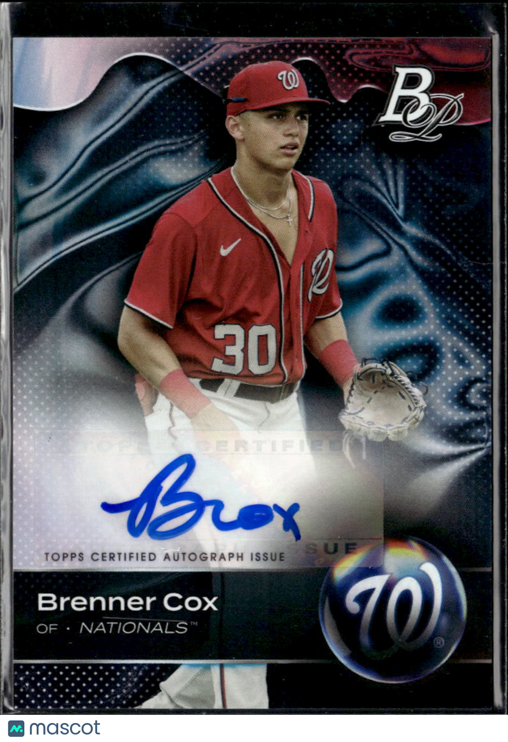 Brenner Cox 2023 Bowman Platinum Auto Autograph Washington Nationals