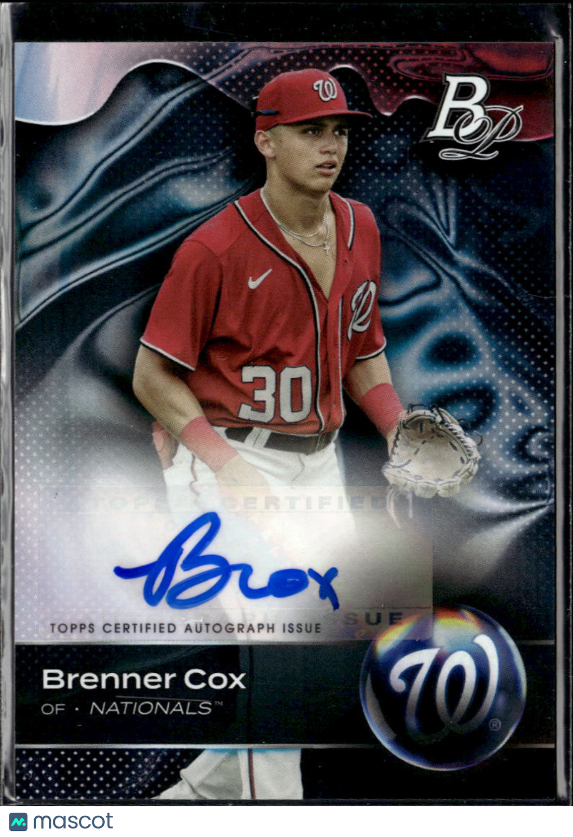 Brenner Cox 2023 Bowman Platinum Auto Autograph Washington Nationals