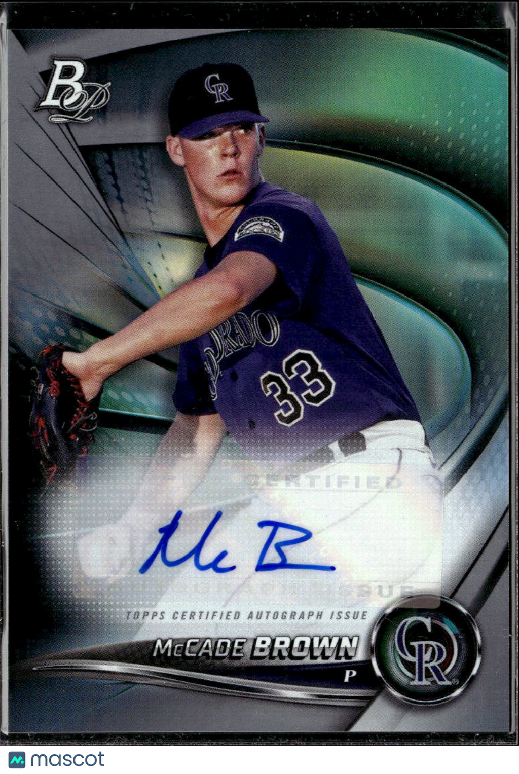 McCade Brown 2022 Bowman Platinum Auto Autograph Colorado Rockies