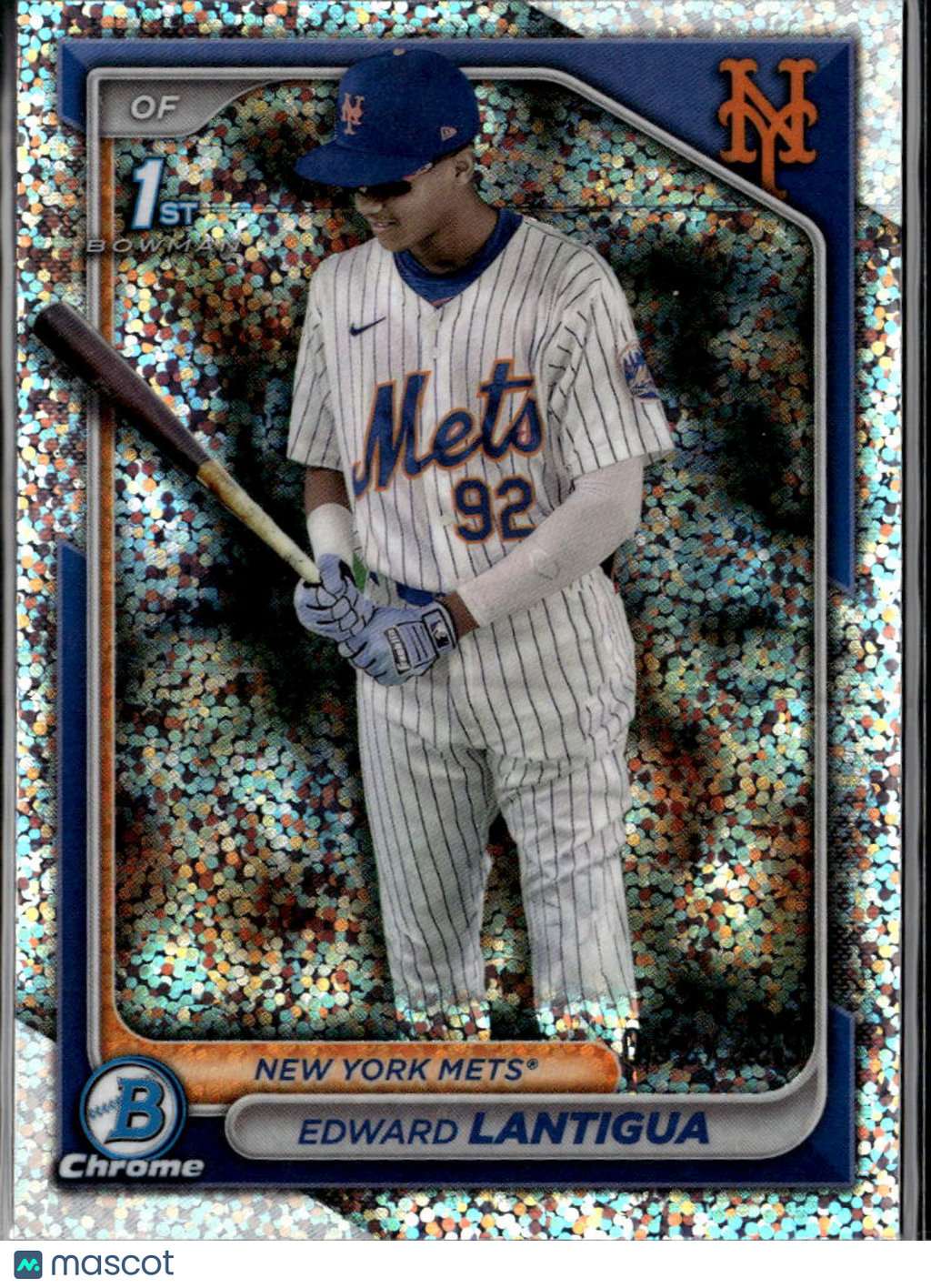 Edward Lantigua 2024 Bowman Chrome 1st Speckle /299 New York Mets